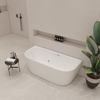 Saniclear Freshline bubbelbad 180x80cm wit glans elektronisch 12+6+4 hydrojets chroom - thumbnail