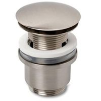 Plieger design afvoerplug vlak met overloop 5/4 pop up inox PU-120-BN - thumbnail