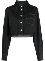 REMAIN chemise crop en jean - Noir - thumbnail