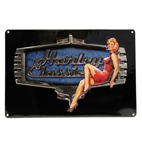 Harley-Davidson Retro Babe Metalen Bord - 43 x 29cm