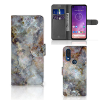 Motorola One Vision Bookcase Marmer Grijs