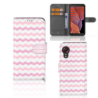 Samsung Galaxy Xcover 5 Telefoon Hoesje Waves Roze - thumbnail