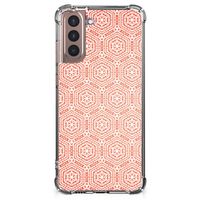 Samsung Galaxy S21 Plus Doorzichtige Silicone Hoesje Pattern Orange - thumbnail