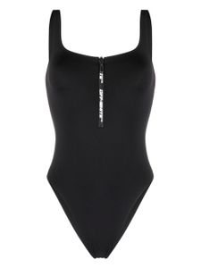 Off-White maillot de bain zippé à logo imprimé - Noir