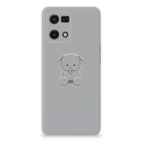 OPPO Reno7 4G Telefoonhoesje met Naam Grijs Baby Olifant