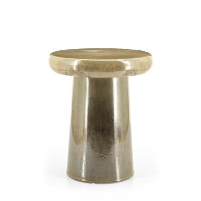 By-Boo Bijzettafel Glaze 34cm - Taupe - Rond By-Boo Bijzettafel Glaze 34cm - Taupe - Rond