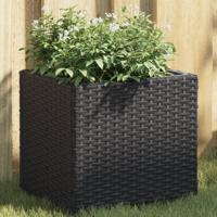 Plantenbak 36x30x32 cm poly rattan zwart - thumbnail