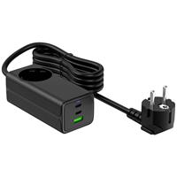 Akyga AK-CH-21 USB-oplader 65 W Aantal uitgangen: 4 x USB-C, USB-A, Randaarde stopcontact - thumbnail