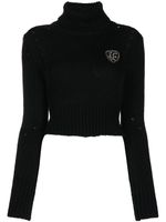 Ermanno Scervino pull crop à effet usé - Noir