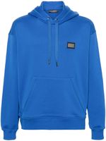 Dolce & Gabbana hoodie en coton à plaque logo - Bleu - thumbnail