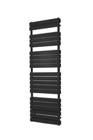 Vipera Vulcan dubbele handdoekradiator 60 x 183,5 cm elektrische verwarming mat zwart zij- en middenaansluiting 1.975W, weerstand inbegrepen