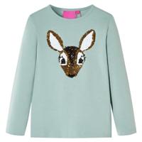 Kindershirt met lange mouwen 128 middelmintkleurig, kinderkleding, jongenskleding, hippe kinderkleding, kinderkled, meisjeskleding