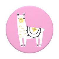 PopSockets 800945 PopGrip - uittrekbare sokkel en handgreep voor smartphones en tablets met een verwisselbare top - Llama Glama