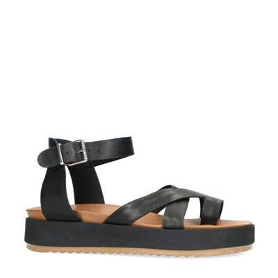 Sacha leren sandalen zwart
