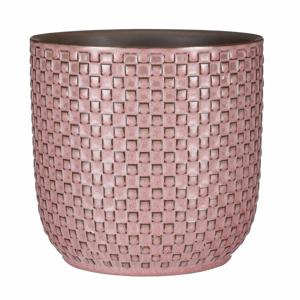 Mica Decorations Plantenpot - keramiek - roze - 19 x 17 cm