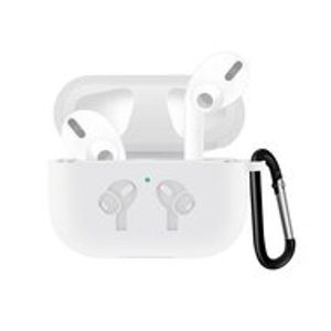 AirPods Pro / AirPods Pro 2 siliconen hoesje met karabiner haak - Wit