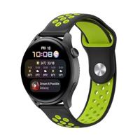 By Qubix - Compatible met Garmin Forerunner 255 - Sport Edition - Zwart + groen - Compatible Garmin bandje - Bandbreedte: 22mm