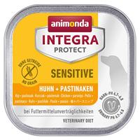 animonda INTEGRA PROTECT Sensitive kip + pastinaak (11 x 150 g), hondenvoer voor diervoederallergie, gevoelig hondenvoer voor allergische honden, nat voer voor honden zonder granen