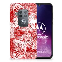 Silicone Back Case Motorola One Zoom Angel Skull Rood - thumbnail