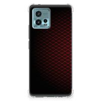 Motorola Moto G72 Doorzichtige Silicone Hoesje Geruit Rood