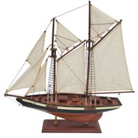 Houten tweemaster/tallship schaalmodel boot/schip 50 cm met 2 masten   -