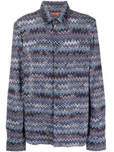 Missoni zigzag-pattern long-sleeved shirt - Bleu