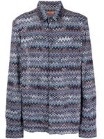 Missoni zigzag-pattern long-sleeved shirt - Bleu - thumbnail