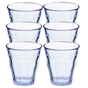 16x Drinkglazen/waterglazen blauw 275 ml Prisme