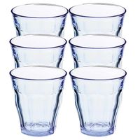 16x Drinkglazen/waterglazen blauw 275 ml Prisme - thumbnail