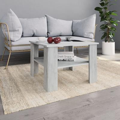 vidaXL Salontafel 60x60x42 cm spaanplaat betongrijs vidaXL Salontafel 60x60x42 cm spaanplaat betongrijs
