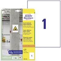 Avery-Zweckform L7877-20 ( 210 x 297 mm, Wit, 20 stuk(s), Permanent hechtend, Sterk hechtend