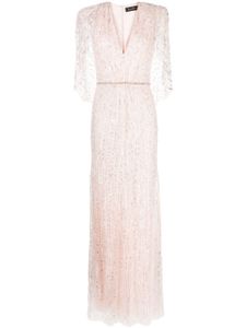 Jenny Packham robe en tulle Caralia à sequins - Rose