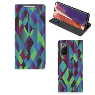 Samsung Galaxy Note20 Stand Case Abstract Green Blue