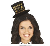 Diadeem Mini Hoedje &apos;Happy New Year&apos; Goud