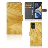 Motorola Moto G22 Book Style Case Licht Hout