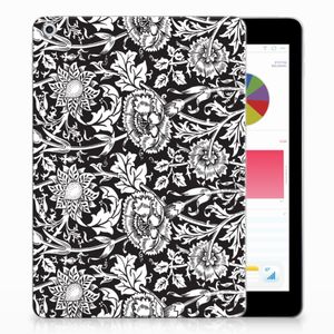 Apple iPad 9.7 2018 | 2017 Siliconen Hoesje Black Flowers