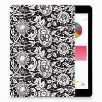 Apple iPad 9.7 2018 | 2017 Siliconen Hoesje Black Flowers - thumbnail