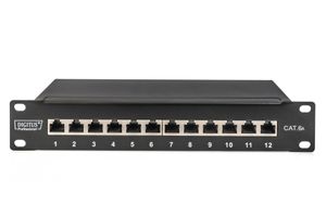 Digitus DN-91612S-EA 12 poorten Netwerkpatchpaneel 254 mm (10) CAT 6A 1 HE Ingericht