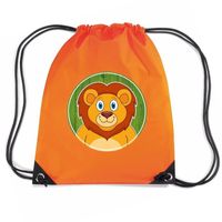 Leeuw dieren trekkoord rugzak / gymtas oranje voor kinderen   - - thumbnail