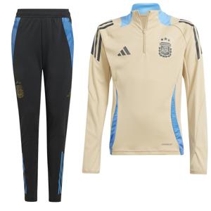 adidas Argentinië Trainingspak 1/4-Zip 2024-2026 Kids Beige Donkergrijs Lichtblauw Goud