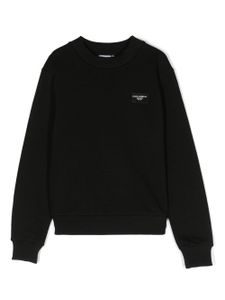 Dolce & Gabbana Kids sweat en coton à patch logo - Noir