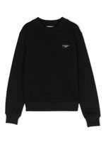 Dolce & Gabbana Kids sweat en coton à patch logo - Noir - thumbnail