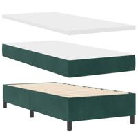 vidaXL Boxspringbed met Matras & Bank Donker Groen 100x200 cm Fluweel