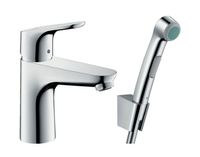 Hansgrohe Focus wastafelkraan waterbesparend met handdouche en doucheslang chroom - thumbnail