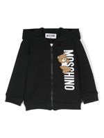 Moschino Kids hoodie Teddy Bear à fermeture zippée - Noir