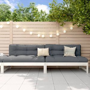 Tuinmiddenbanken 2 st 120x80 cm massief grenenhout wit