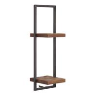 Wandplank Shelfmate D | Hout Metaal  | Teak | Bruin Zwart
