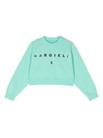 MM6 Maison Margiela Kids sweat à logo métallisé - Bleu