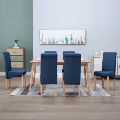 vidaXL Eetkamerstoelen 6 st stof blauw