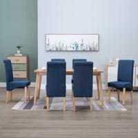 vidaXL Eetkamerstoelen 6 st stof blauw
